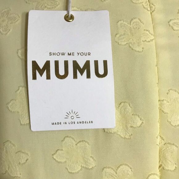 Show Me Your MuMu Merrit Yellow Mini Dress NWT Size L - Picture 13 of 14